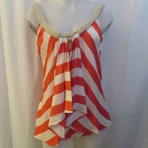 DIANE VON FURSTENBERG RED/CREAM STRIPED TANK TOP 2